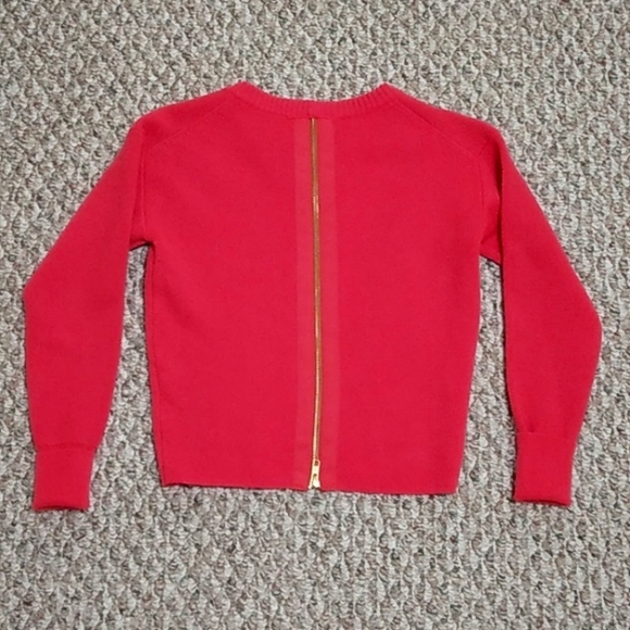 NWOT J. CREW red 100% Marino wool sweater top - Picture 2 of 4